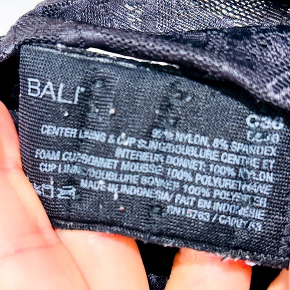 BALI Black Lace Bra | Classic Underwire 36C Support Lingerie * - Picture 6 of 6